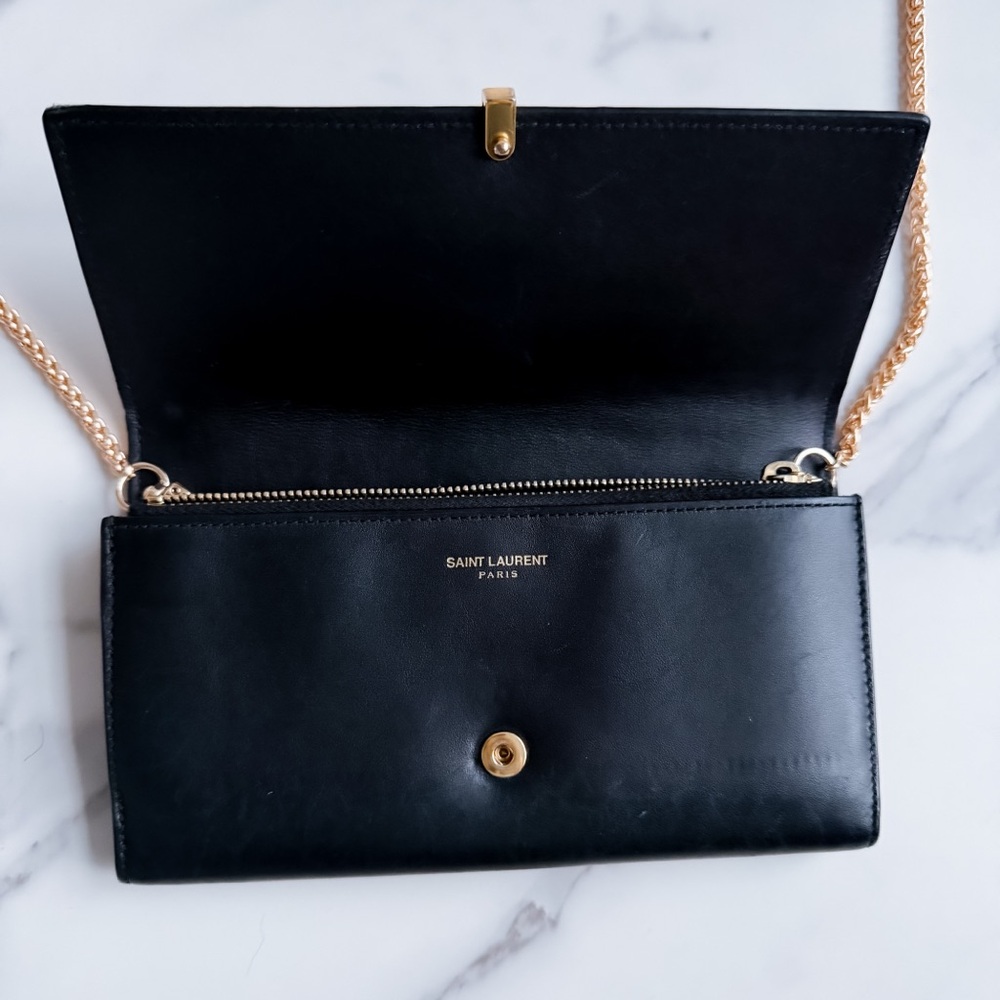 Authentic YSL Ligne Leather wallet on chain - Picture 11 of 13